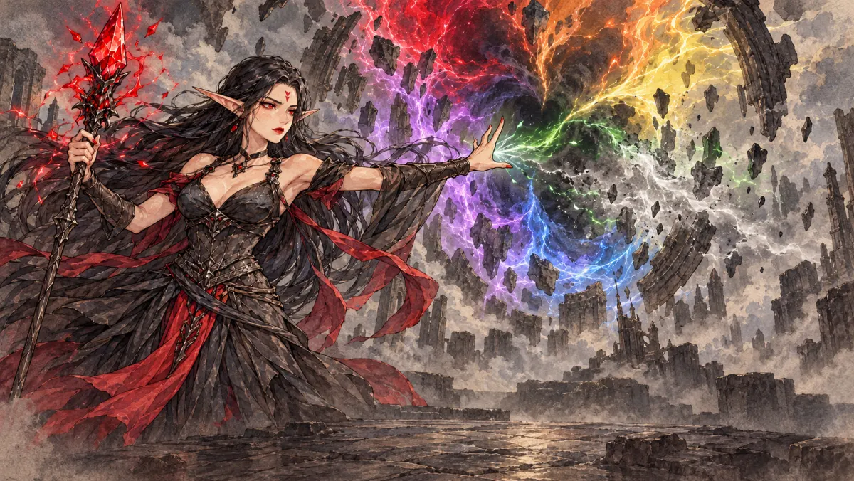 法師施展元素魔法